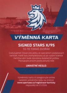 Dvořák Tomáš 2024 Hokejové Česko Signed Stars #SS-TD